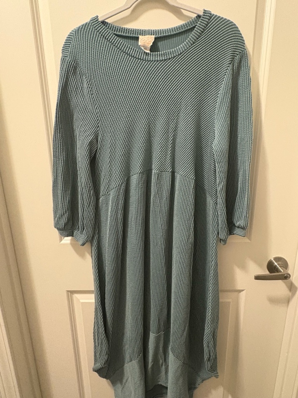 Zadie B's Women’s Light Teal Ribbed Knit Bubble Dress
